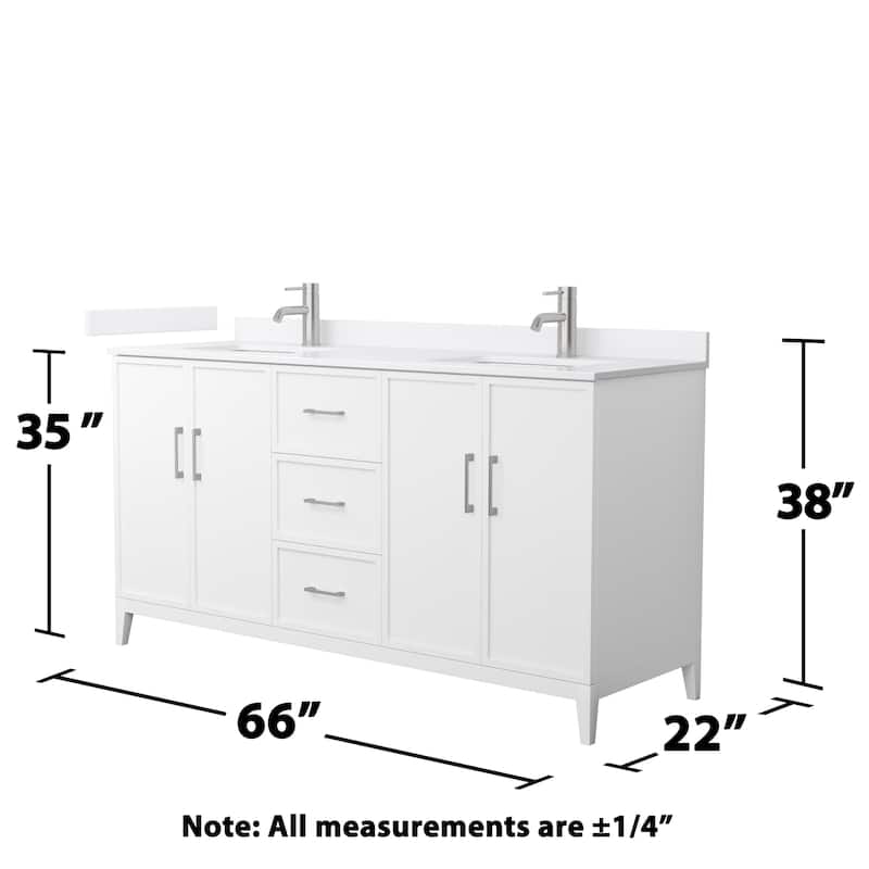 Elan 66-inch Double Vanity, Cultured Marble Top