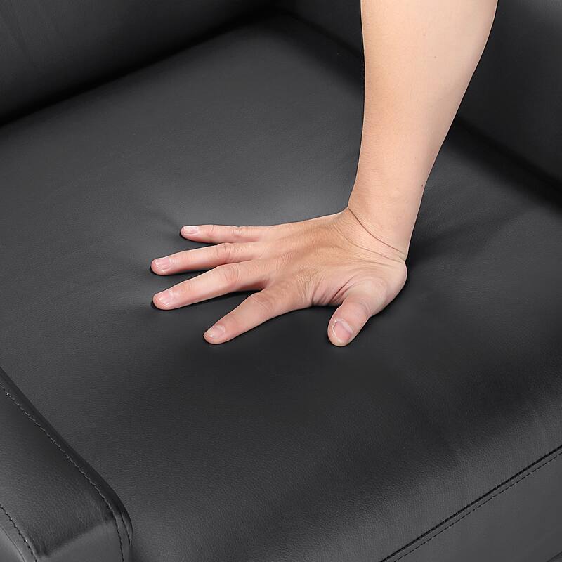 Enzo 29" Faux Leather Push Back Recliner with Exposed Wood Frame