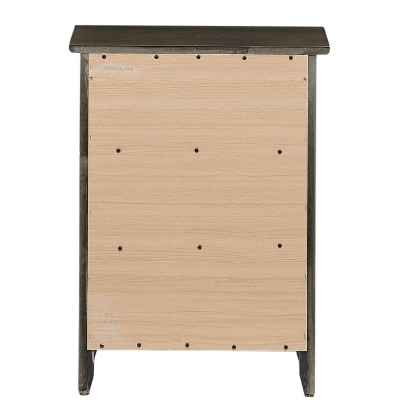 3-Drawer Wood Nightstand - 25" - Gray
