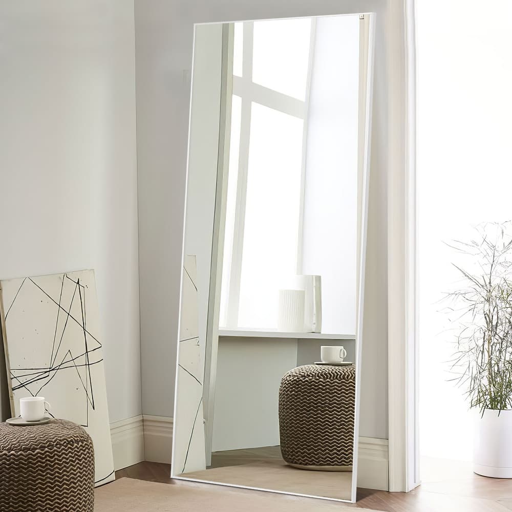 Modern Aluminum Alloy Thin Framed Full Length Floor Mirror