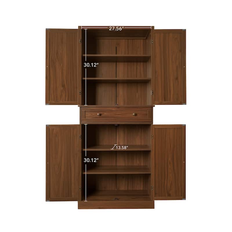 4 Door Cabinet with 1 Drawer, with 4 Adjustable Inner Shelves