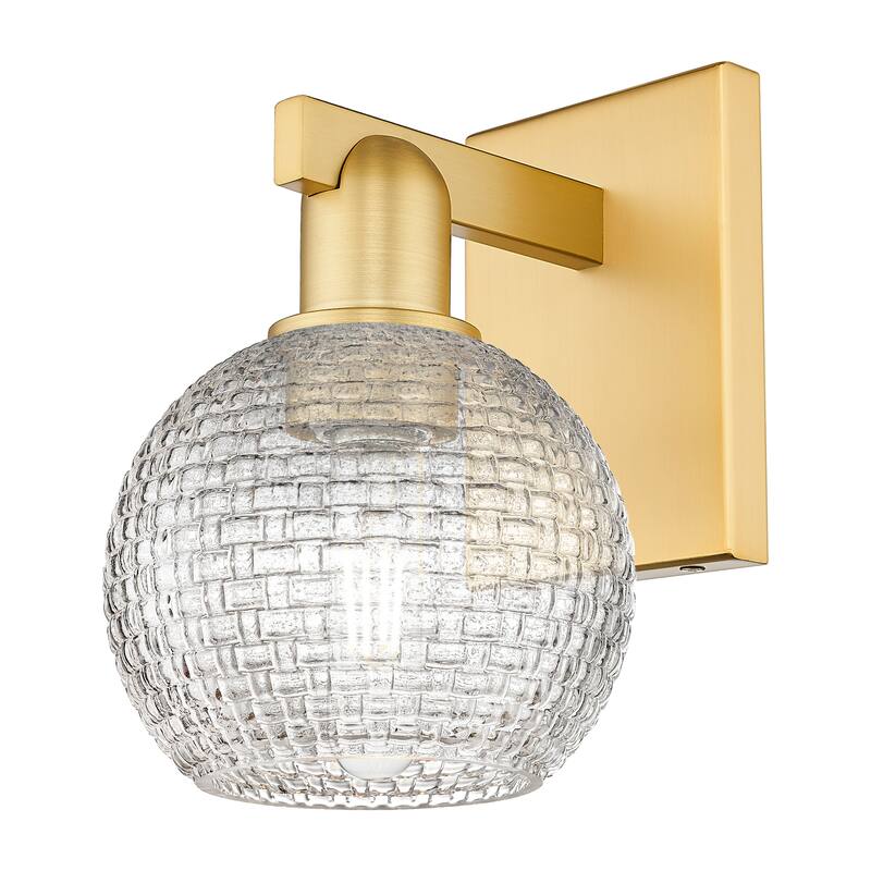 Innovations Lighting Endless Possibilities Arcadia - Athens - 1 Light 6" Basketweave Sconce - Satin Gold