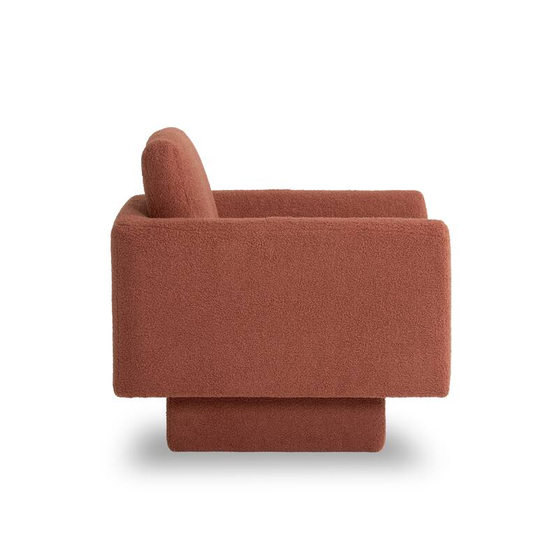 Boucle Swivel Chair with Thick Cushion