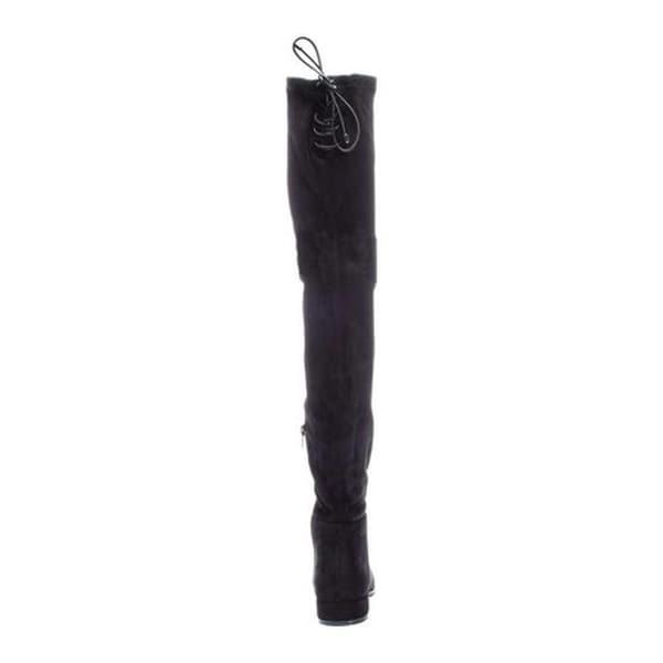 Womens Chinese Laundry Rashelle Suedette Black Almond Toe Over The Knee Boots