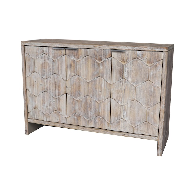 3 Door Wooden Cabinet Sideboard Buffet - N/A