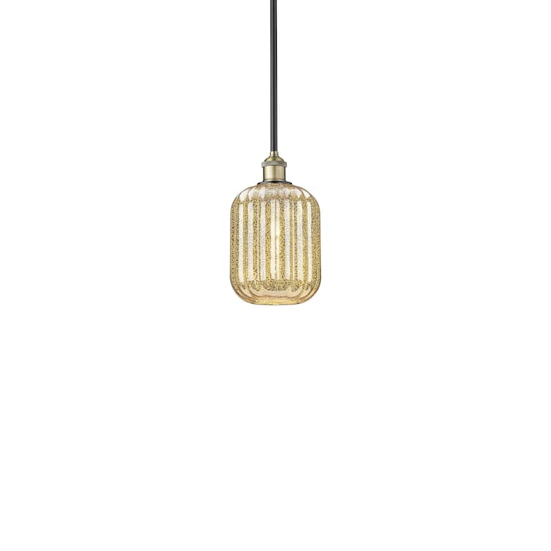 Innovations Lighting 616-1S-12-7 Preston Pendant Preston 7" Wide Mini - Black Antique Brass / Mercury