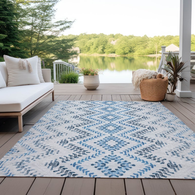 Machine Washable Indoor/ Outdoor Chantille Boho Global Rug