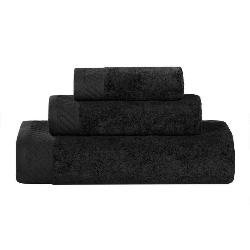 Superior Basketweave Egyptian Cotton Solid 3 Piece Assorted Towel Set