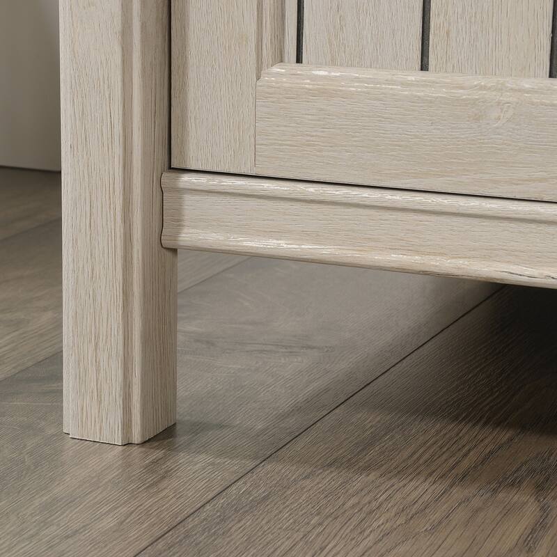 Engineered Wood Coastal Credenza with Cabinets and Shelves, Gray - 65.12" W × 21.89" D × 30.00" H