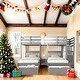 preview thumbnail 20 of 34, Full Over Twin & Twin Bunk Bed, Wood Triple Bunk Bed with Drawers and Guardrails,Bunk Bed with Storage Drawers