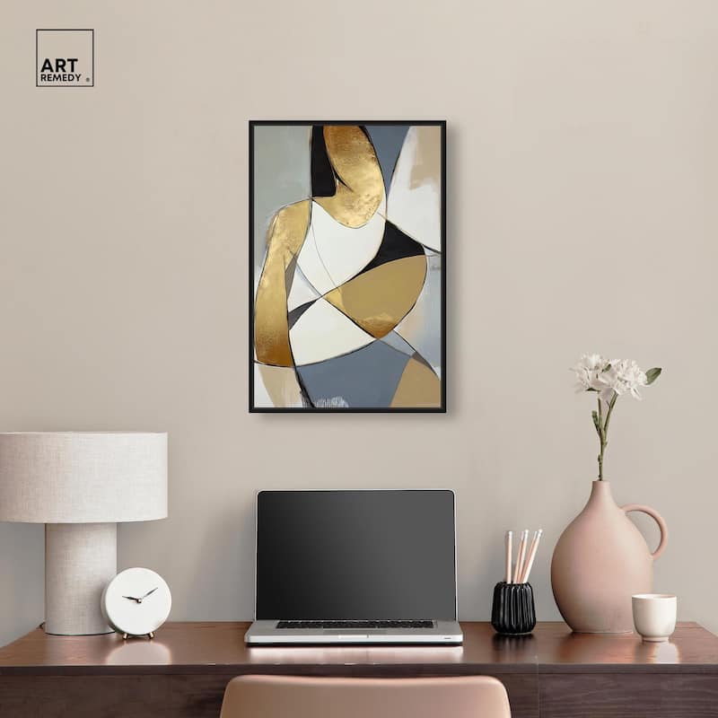 Gold Leaf Contours Canvas by Art Remedy