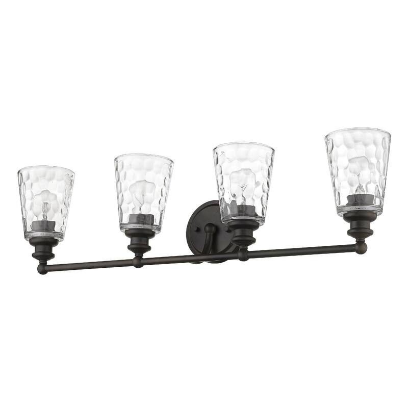Modern Transitional Hardwired Wall Light with Reversible Mount and Clear Glass Shade LED Compatible - 4 - Bronze