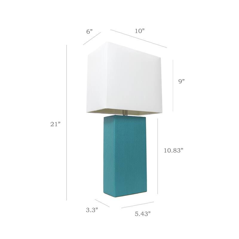 21 in. Teal Finish Table Lamp with White Shade, Sturdy Table Lamp for Living Rooms and Bedrooms, Set of 2