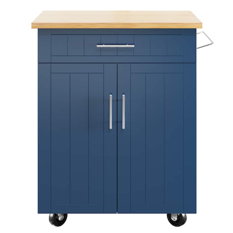 Rolling Kitchen Island with Storage Cabinet & Drawer – Extra Counter Space for Kitchen
