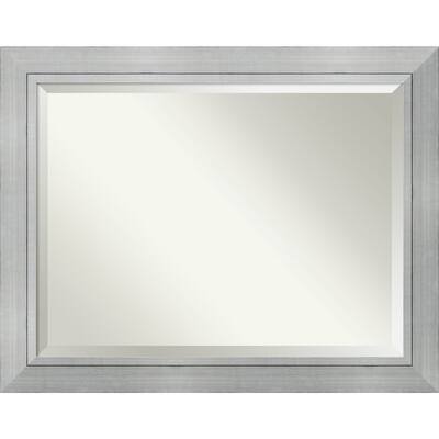 Beveled Wood Bathroom Wall Mirror - Romano Silver Frame - Romano Silver - Glass Size 40x30