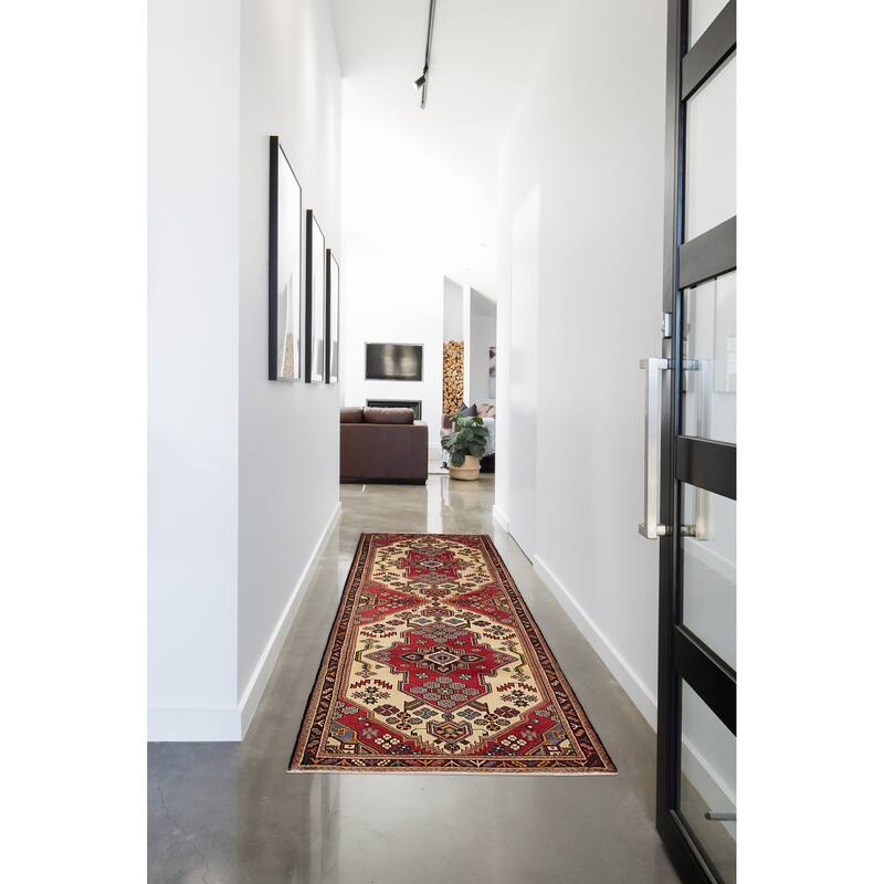 ECARPETGALLERY Hand-knotted Anadol Cream Wool Rug - 3'9 x 10'6