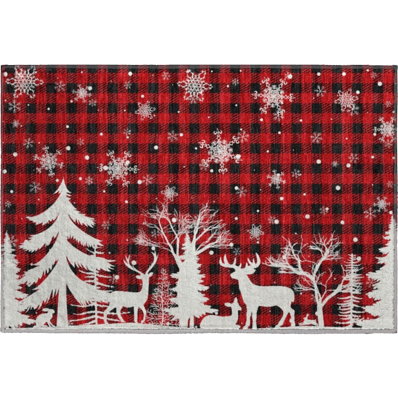 Premium Washable Super Soft Winter Reindeer Tree Mayfield Rug
