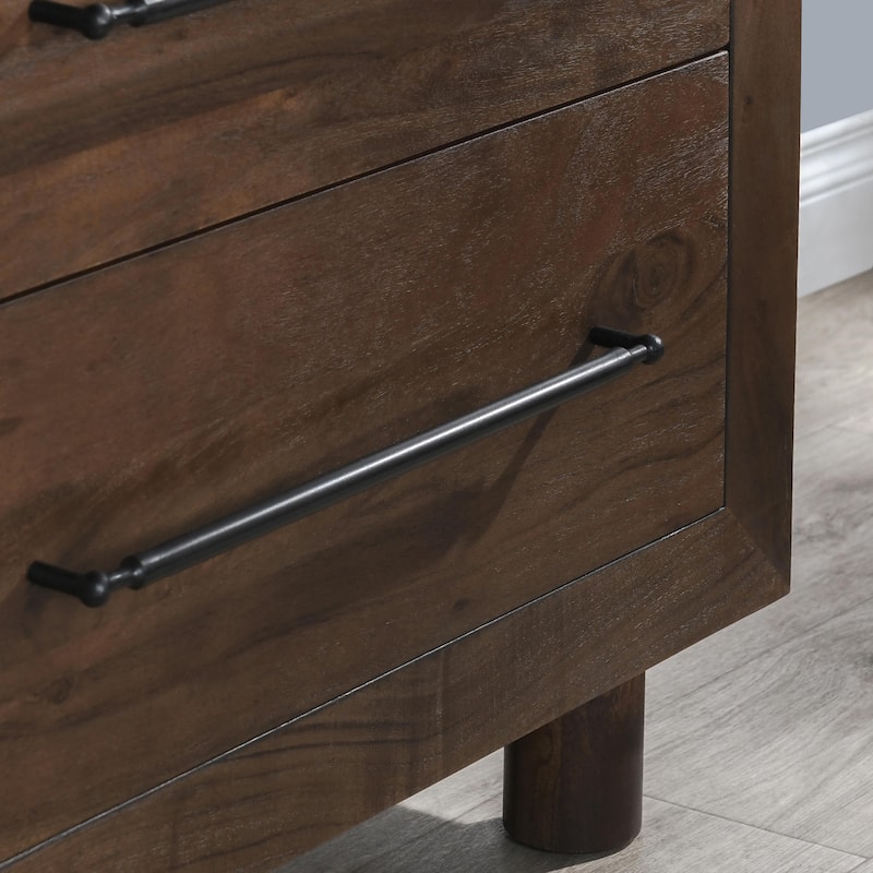 Classic Home Jaxon Nine-Drawer Acacia Wood Dresser in Cocoa Brown