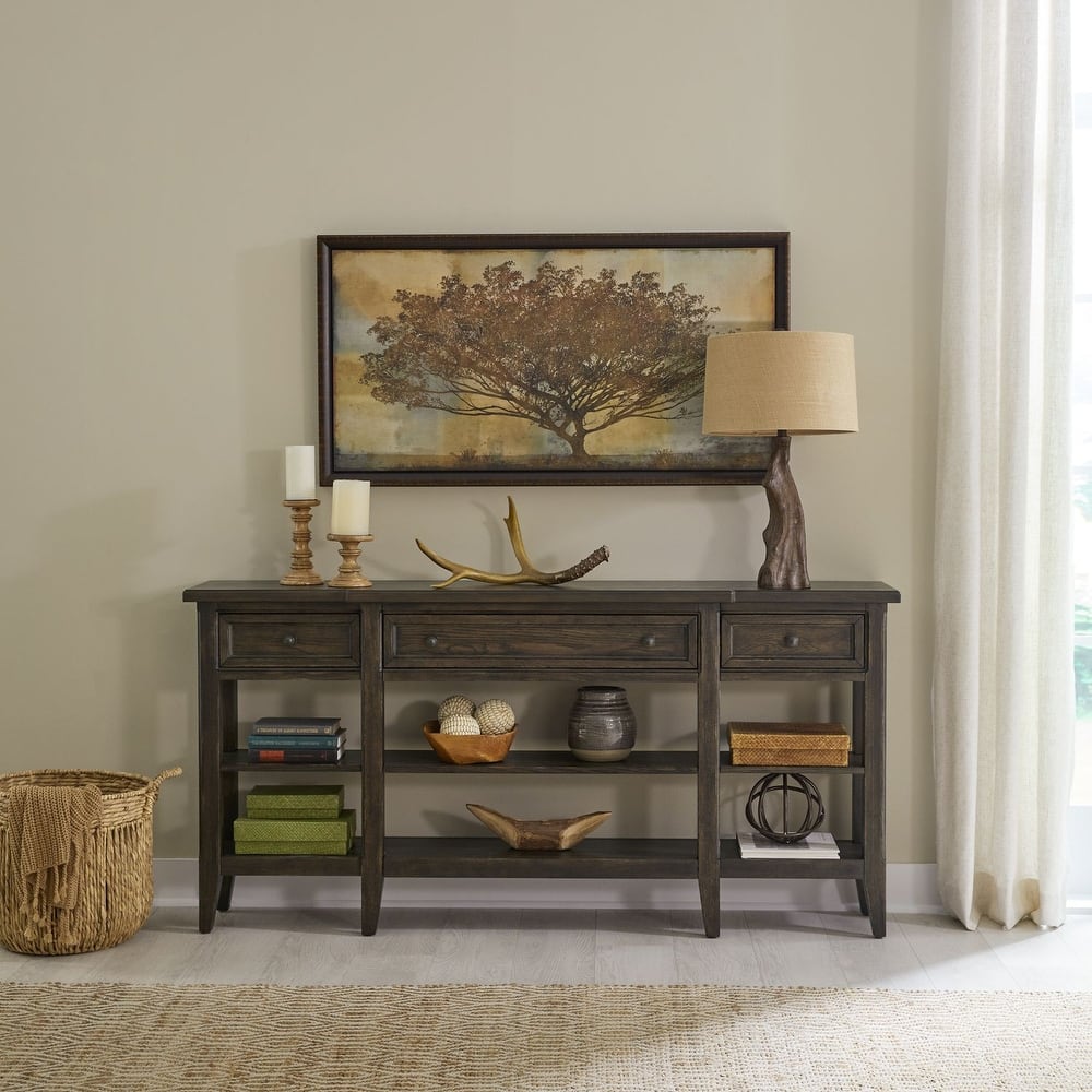 Paradise Valley Saddle Brown Hall Console Table
