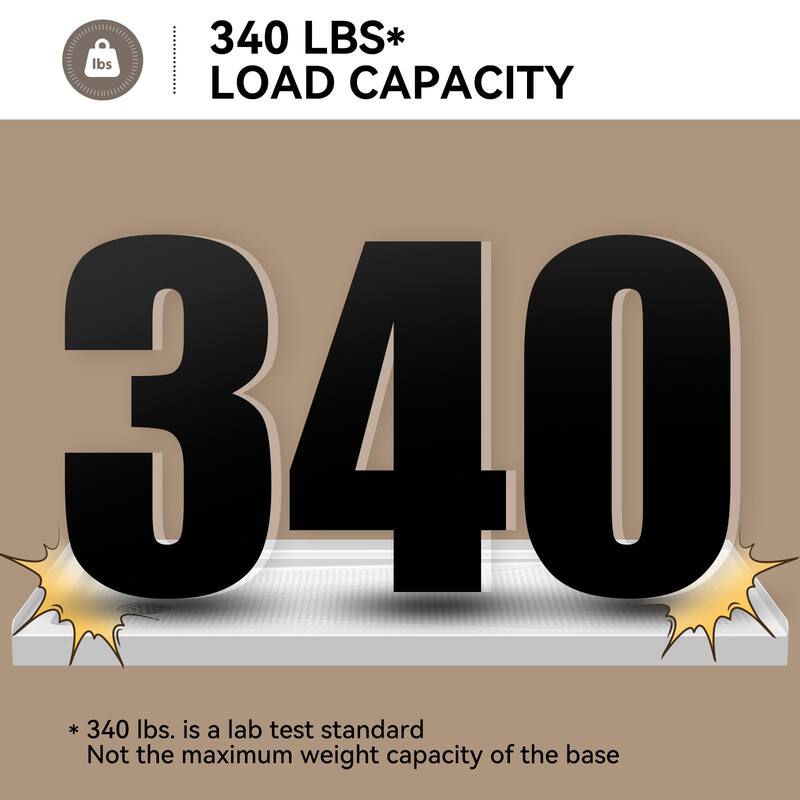 HOROW 60 x 30 Inch Alcove Shower Pan Base in High Gloss White with Wide Threshold Design - Left Drain Location