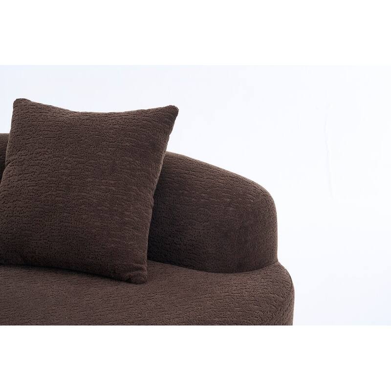 Single S-Curved Chenille Sofa Chair, No Assembly