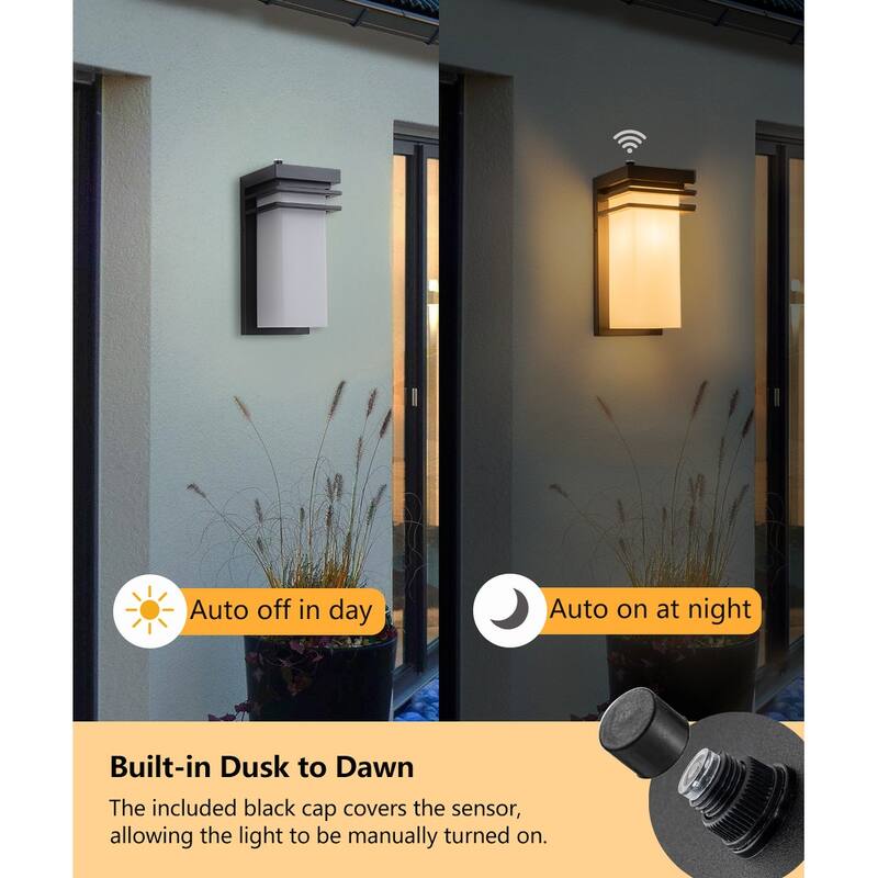 12"H Modern Outdoor Wall Sconce 1 Pack