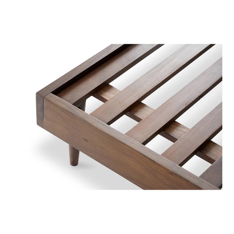 NADAAL STUDIOS Lennon, Queen Bed with Carved Headboard, Walnut