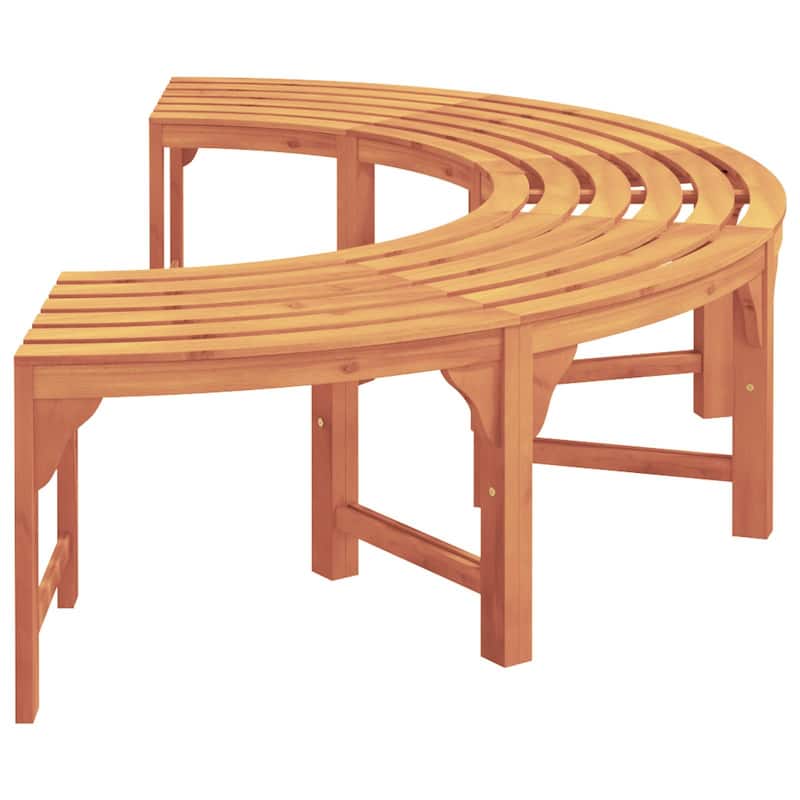 vidaXL Outdoor Tree Bench 200 cm Solid Wood Eucalyptus - 78.7 x 31.5 x 17.7 in