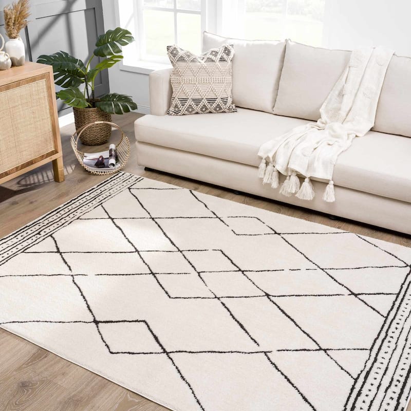 Hauteloom Keone Hallway, Kitchen Runner Rug - High Pile - Rose Cream - 2'8" x 7'3"