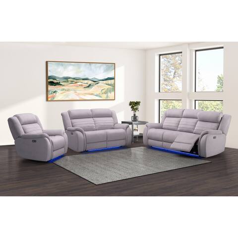 Abbyson George Reclining 3 Piece Set with Heating and Massage