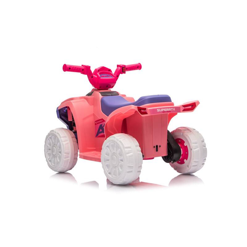 Ride On ATV, 6V Mini Off-Road Battery Powered Motorized Quad for Kids, Anti-Slip Wheels, RWD 4-Wheeler Electric Ride