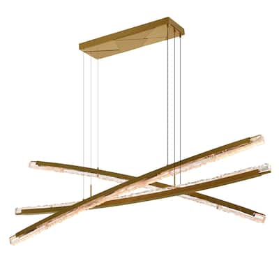 Saber Integrated LED Brass Chandelier