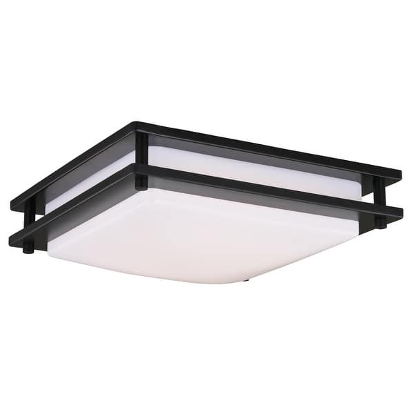 slide 2 of 10, Vaxcel Horizon 12" LED Flush Mount Oil Burnished Bronze - 12-in W x 3.5-in H x 12-in D Oil Burnished Bronze - 12-in W x 3.5-in H x 12-in D