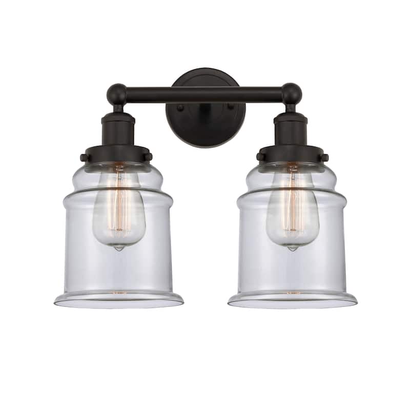 Innovations Lighting 616-2W-13-15 Canton Vanity Canton 2 Light 15" - Oil Rubbed Bronze / Clear