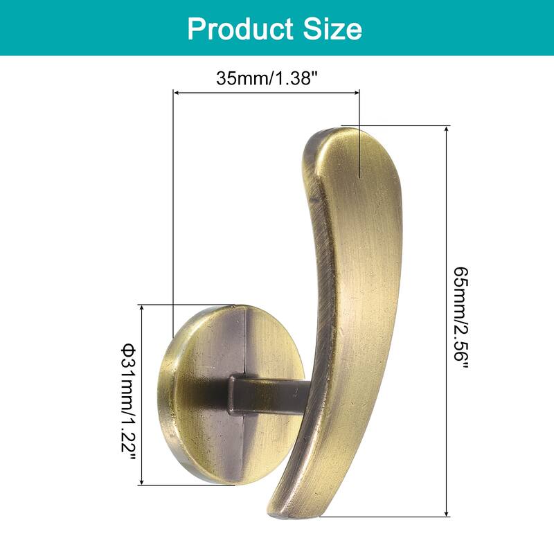 Aluminum Alloy Wall Mounted Curtain Holdback Drapery Holder Hook - Bronze - 2Pcs