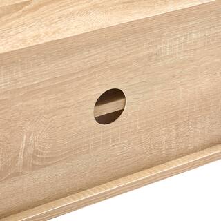 Mieres Rattan TV Stand for 65 Inch TV, Wood Entertainment Center with Sliding Rattan Doors and Adjustable Shelf