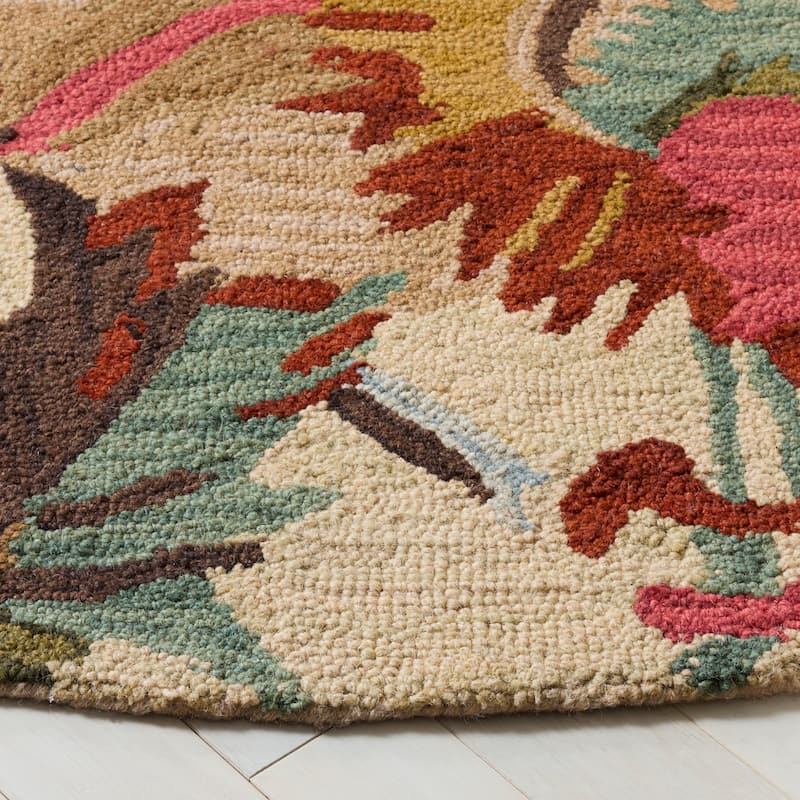 SAFAVIEH Handmade Jardin Kristell Country Floral Wool Rug
