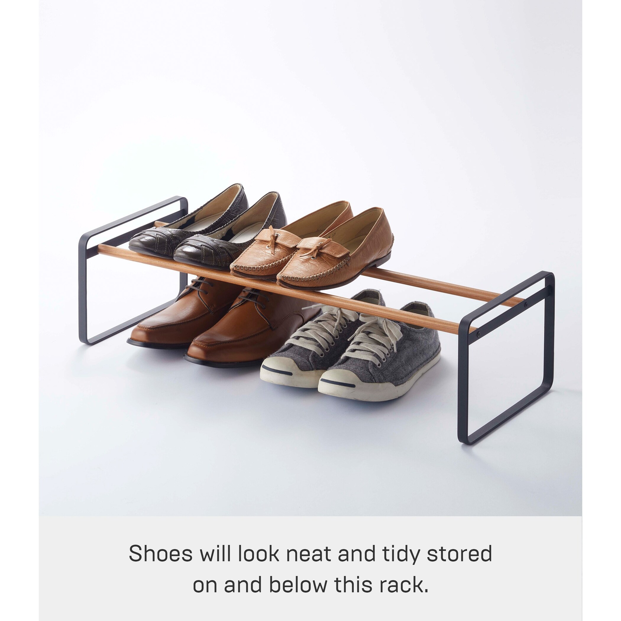Yamazaki Home Stackable Shoe Rack, Steel, Holds up to 4 pairs of