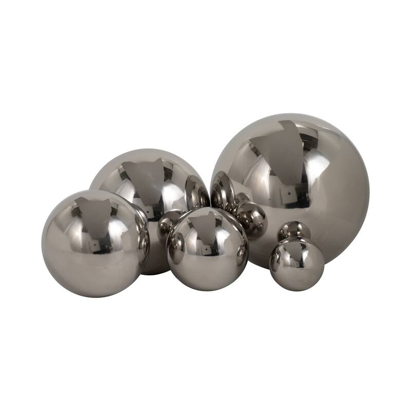 Sagebrook Home 2/3/4/5/6" Adagio Steel Spheres Decor Balls, Set of 5 - 6" x 6" x 6"