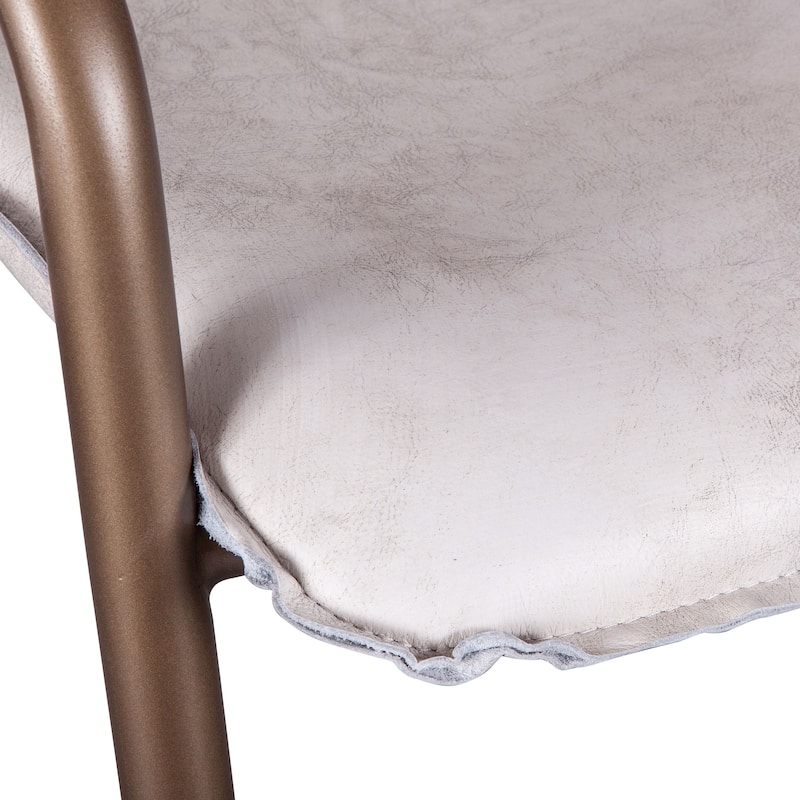 World Interiors Set of 2 Distressed Leather Counter-Height Chairs
