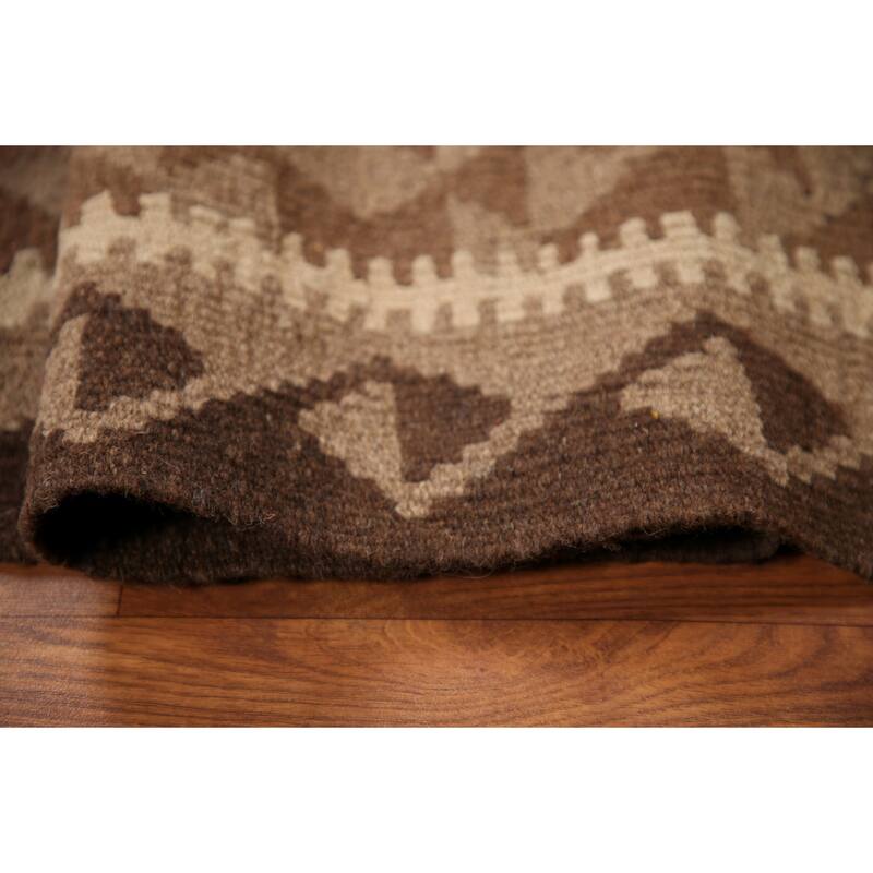 Reversible Kilim Modern Area Rug Flat-weave Wool Carpet - 6'6"x 9'9"