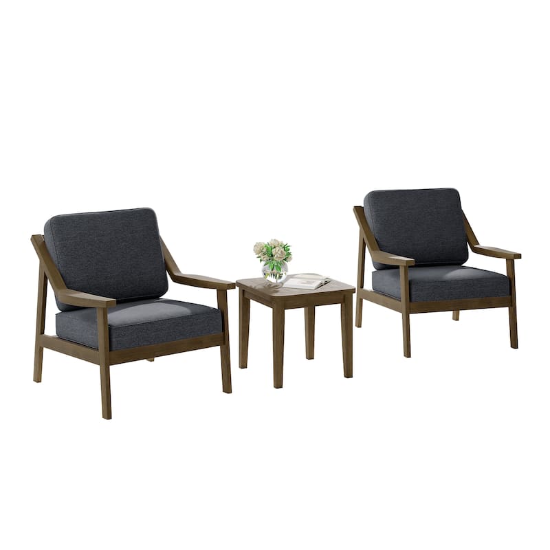 Outdoor Patio Wood Bistro Set/Loveseat Set