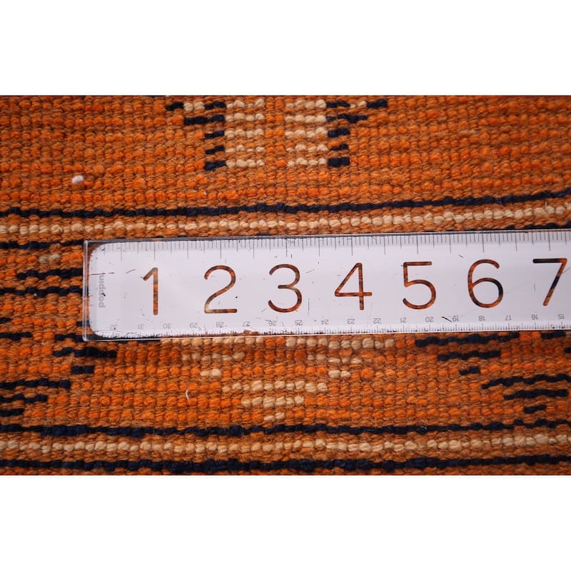 Tribal Anatolian Vintage Runner Rug Handmade Orange Wool Carpet - 2'9"x 11'2"