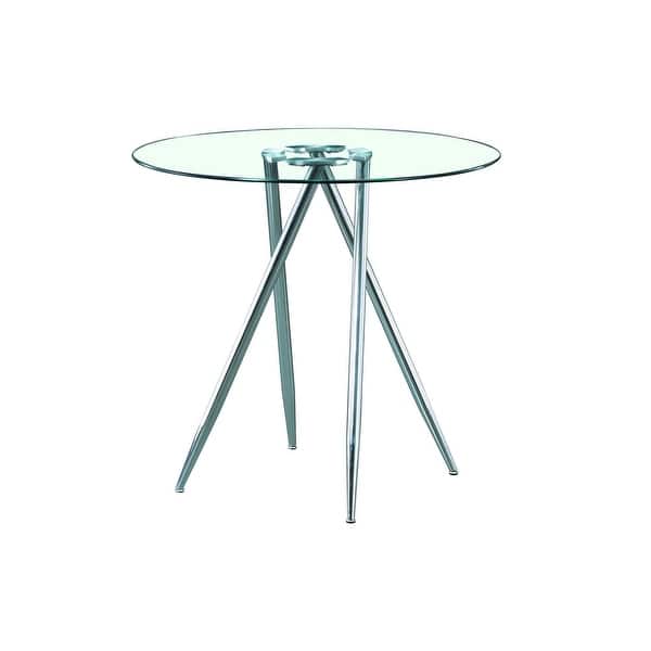 Chrome Metal Legs Bar Table With Round Tempered Glass Top Chrome Metal Legs Bar Table With Round Tempered Glass Top