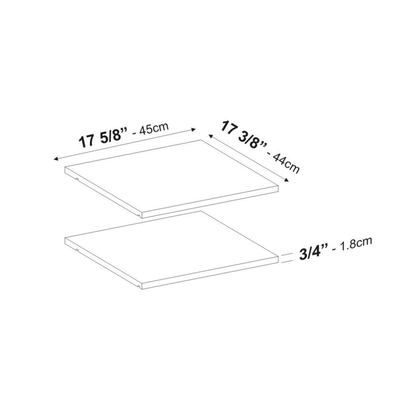 Palace Imports 100% Solid Wood Shelves for Metro, Cosmo Wardrobe Armoires, Set of 2