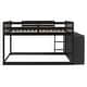 preview thumbnail 14 of 15, Full Over Full Wood Floor Bunk Bed with 4 Drawers & 3 Shelves,Espresso