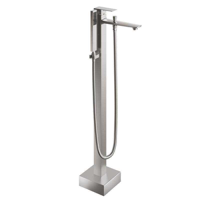 Bathtub Faucet, Single Handle Floor Mounted Free Standing Bathtub Faucet - Brushed Nickel