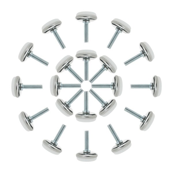 M6 x 25 x 30mm Leveling Feet Adjustable Leveler for Desk Chair Machine Leg 24pcs