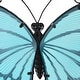 preview thumbnail 6 of 6, Blue Butterfly Glass and Metal Outdoor Wall Decor