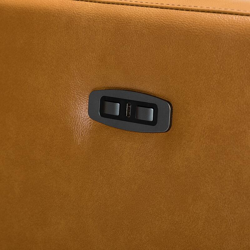 Alina 31.50"Wide Genuine Leather Power Recliner with USB Port, Set of 2